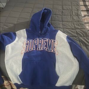 Supreme Blue and Gray Men's Sweater